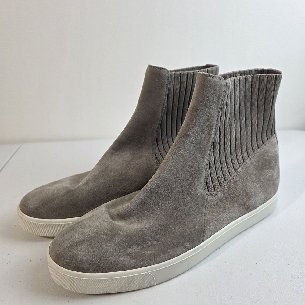 VINCE Coleman High Top Taupe Suede Sneaker Bootie Skater Street Style Women’s 11
